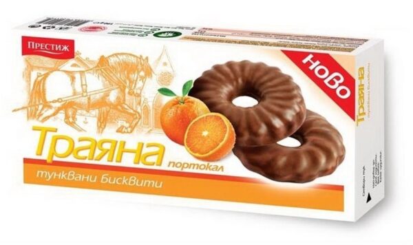 COVERED BISCUITS TRAYANA ORANGE 175g